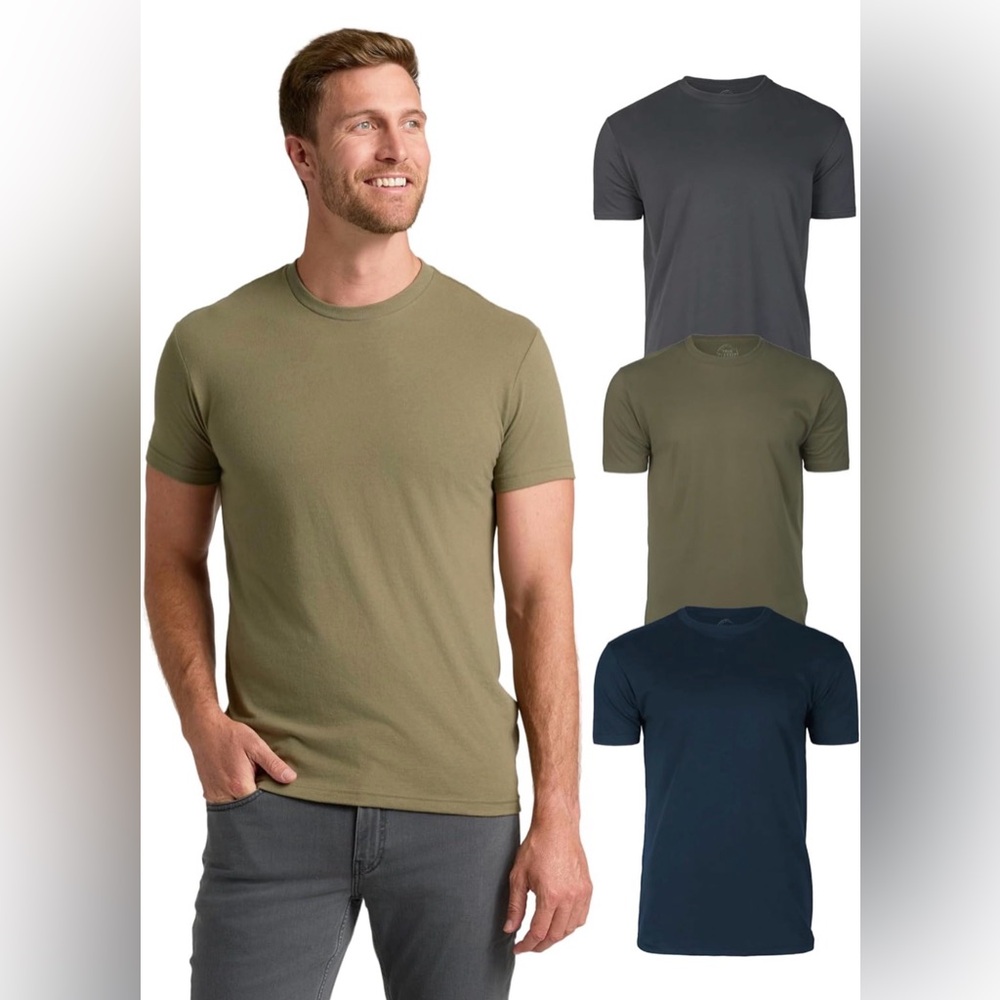 Bundle 3 shirt pack Classic Olive, Gray, and Navy T-Shirt- Large
